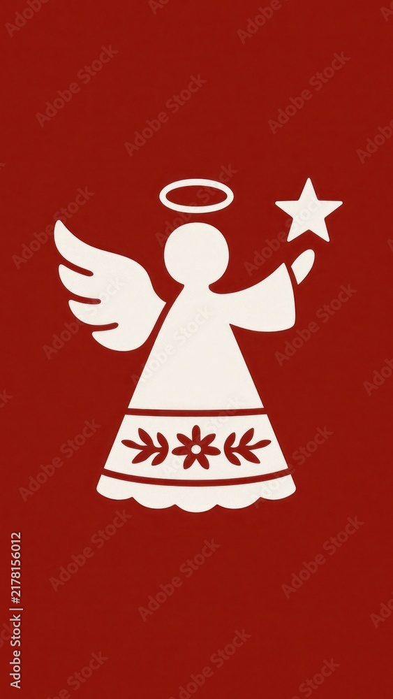 Fototapeta premium Minimalist angel silhouette design.