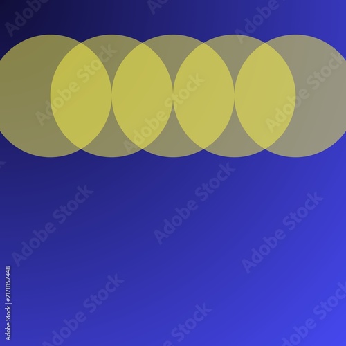 Abstract Orbit Circle Symbol with Yellow Accents on Blue Gradient Background