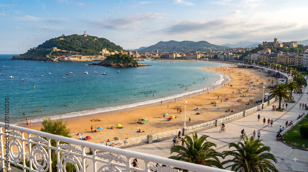 Fototapeta premium La Concha Beach, San Sebastián Spain