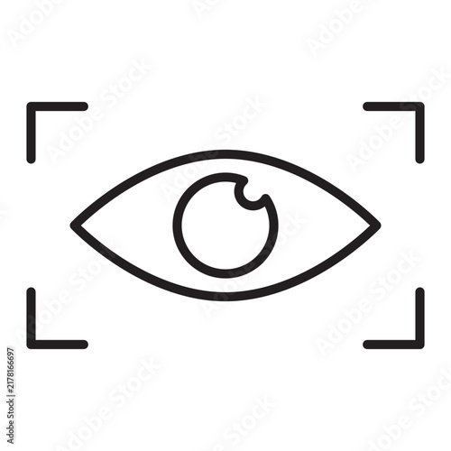 Eye vision scan focus bracket minimal icon vector graphic