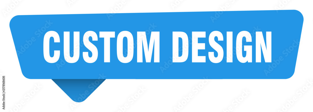 Fototapeta premium custom design sticker. custom design blue sign isolated on transpatent background