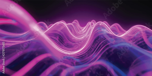 Abstract Magenta Pink Fluid Wave Background with Soft Luminous Curves, Elegant Neon Flow, Vibrant Digital Energy, Modern Artistic and Futuristic Design