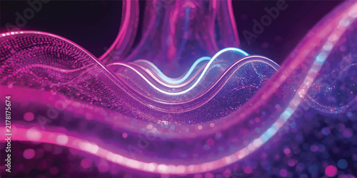Luxury Purple and Blue Flowing Light Waves with Soft Glow, Abstract Silk Motion Background, Elegant Neon Texture, Futuristic Digital and Creative Design