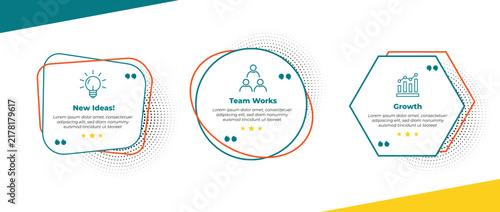 Concept Infographic Cards with New Ideas, Team Works and Growth