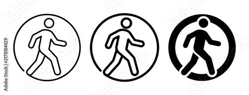 Pedestrian Icons, Walking Man Symbols, Silhouette Signage