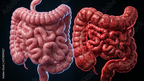 Comparison of Healthy Intestines and Inflamed Gastrointestinal Tract with Crohn's Disease