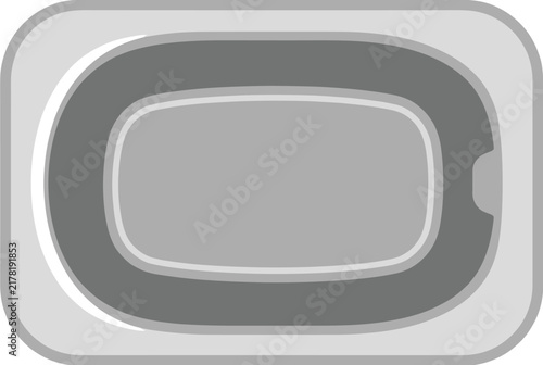 Abstract grey and silver oval shapes layered to create a concentric frame or border with a minimalist design aesthetic.