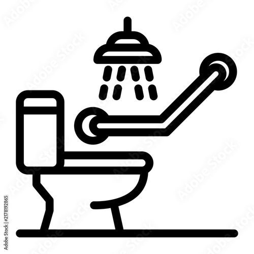 accessible bathroom safety for elder technology icon line style