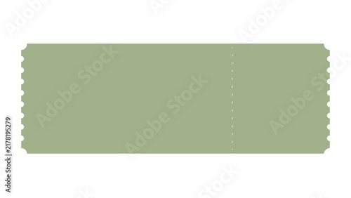 Quadro su tela Green cinema or event ticket stub template with dashed perforation line perforat