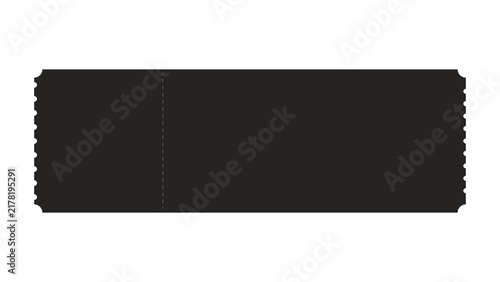 Obraz na płótnie Dark grey cinema or event ticket stub template silhouette with silhouette templa
