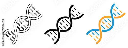 Fotografie DNA icons featuring molecular helix, genetics, biotechnology, and laboratory research