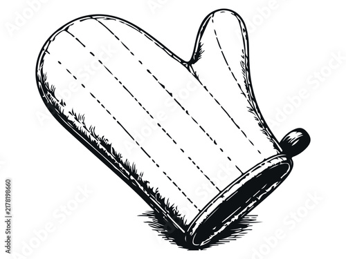 Hand Drawn Oven Mitt Sketch
