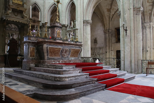 Quadro su tela collegiate church (notre-dame-et-saint-laurent) in eu in normany in france