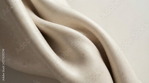 Close up of smooth white marble texture with organic curves and flowing lines