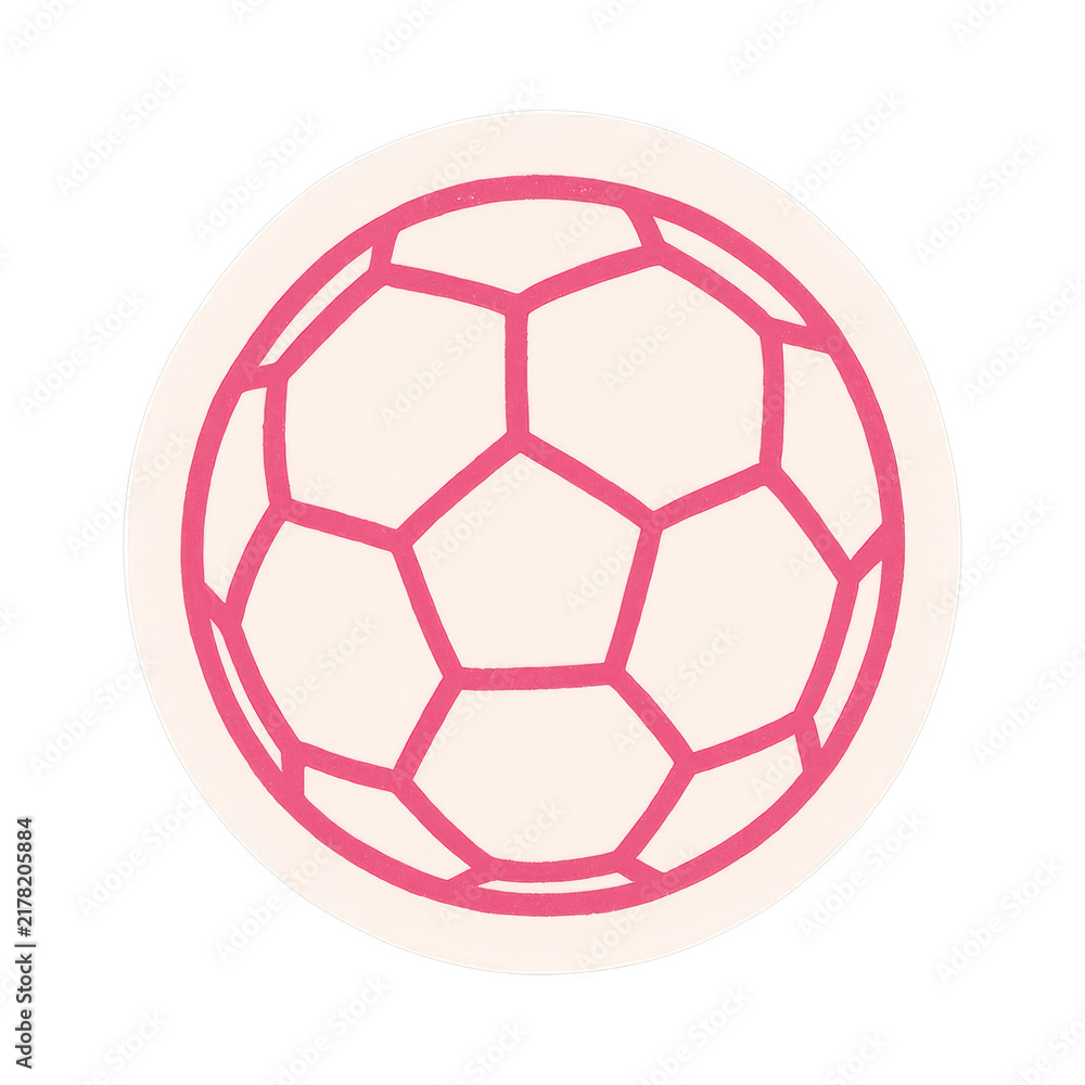 Naklejka premium PNG Minimalist pink soccer ball illustration.