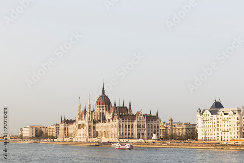 Hungary, Budapest, Hungarian Parliament Building and Danube river
