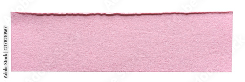 Isolated cut out piece of pink paper with creases and copy space for text, design element background