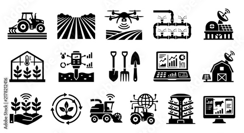 icon, vector, transport, tractor, crane, industry