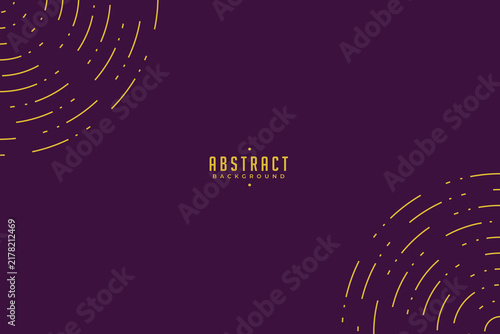 Abstract Dark Purple Background with Golden Curved Lines