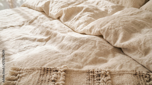 Minimal Bohemian Sunlit Linen Background
