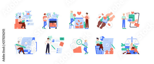 Business and Finance Vector Illustrations Set