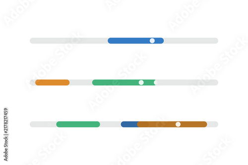 Four-row Gantt chart with colored task bars and dependency arrows. Isolated transparent PNG project timeline visualization for management presentations.