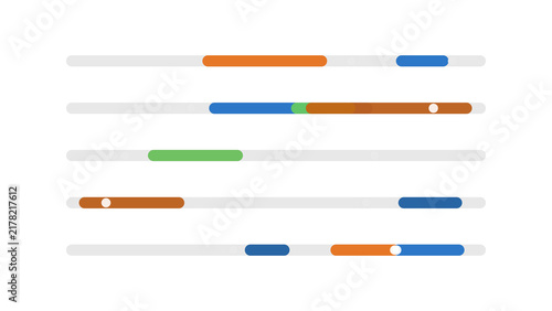 Marketing campaign calendar timeline with channel lanes. Isolated transparent PNG campaign calendar visualization for marketing reports.