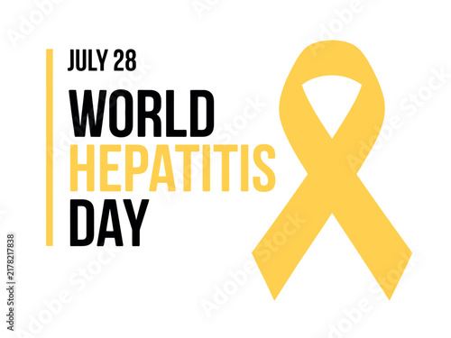World hepatitis day awareness graphic with yellow ribbon symbol for global health campaign july 28