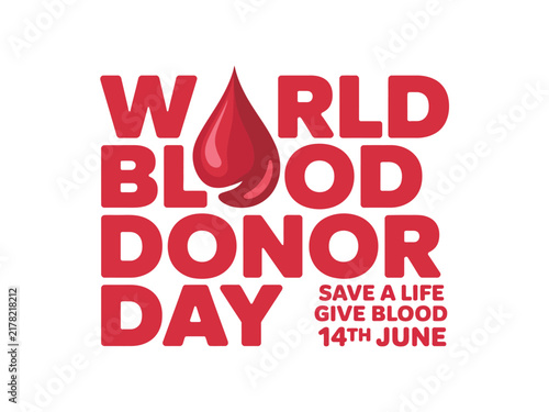 World blood donor day vector graphic design with red drop symbol for awareness campaigns with minimalist vector