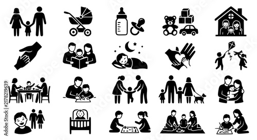 icon, vector, people, family, holiday, love
