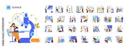 Science Research Set Showing Scientists Working in Laboratory