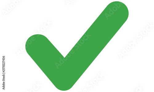 Simple Green Check mark Confirmation Vector Icon