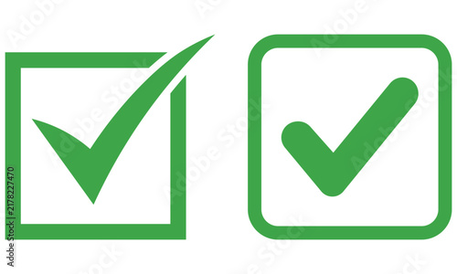 Green Check mark Icons: Approval and Completion