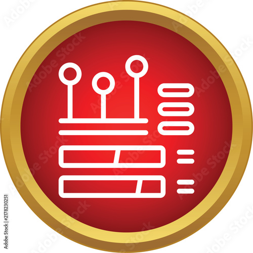 Obraz na płótnie Data analytics dashboard icon showing progress bars and a graph on a red background