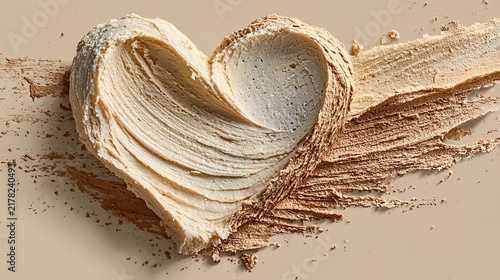 Heart-Shaped Sand Sculpture Created with a Book.