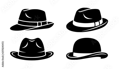 Men’s Classic Hat Styles in Multiple Angles Vector Collection