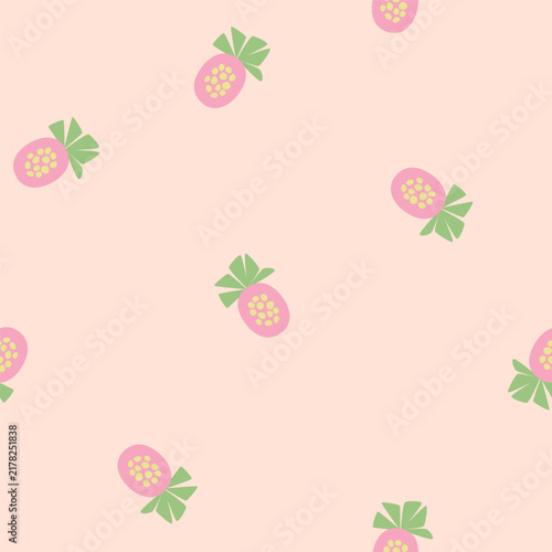 Tropical seamless pattern wth fruits. Vector illustration. Summer background