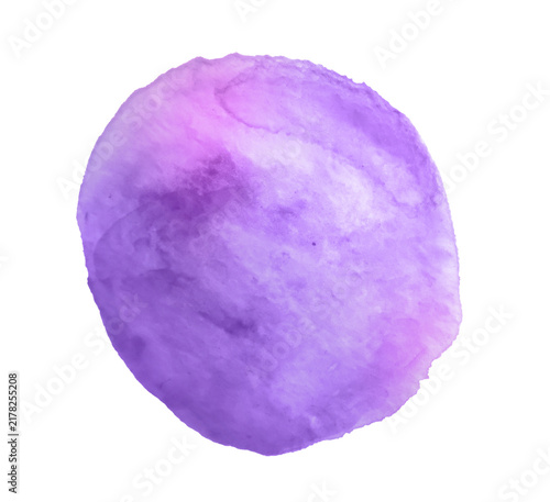 Fotografie Circular watercolor texture, paint spot in delicate purple hues