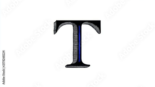 Letter T prompt (white background).
