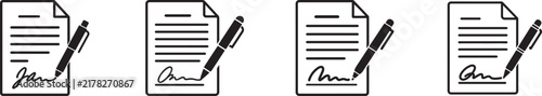 Black and white electronic signature icon silhouette vector illustration for digital documents and approval.