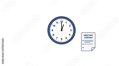 Time Management Meeting Agenda 2D Animation