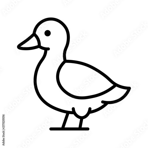 Mallard duck swimming waterfowl wildlife outline vector icon