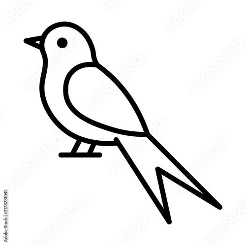 Barn swallow migratory flying songbird swift wings line vector icon