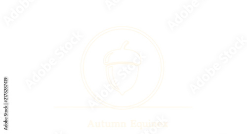 Bild auf Leinwand Isolated acorn icon with decorative circle and autumn equinox text
