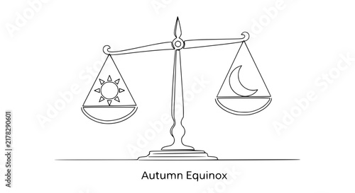Foto Autumn Equinox Balance Scale Sun Moon Isolated