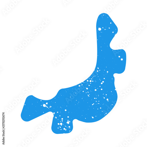 Hand drawn doodle childish abstract scribble blue shape. Simple textured noise effect isolated white background item