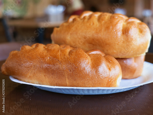 freshly baked traditional Russian pirozhki