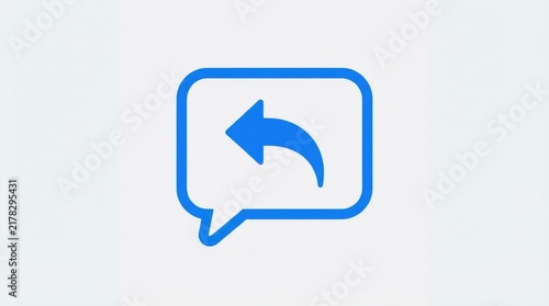Blue reply icon with a curved arrow inside a speech bubble shape