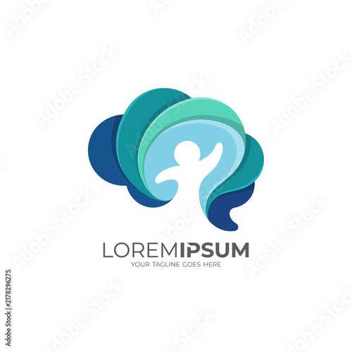 This abstract logo design captures the essence of wellness and vitality, featuring flowing shapes and dynamic colors that represent movement and a sense of happiness.