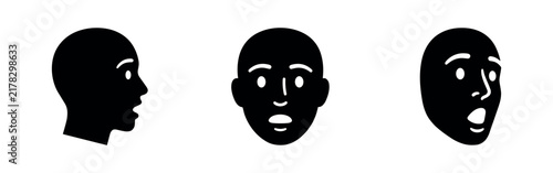 Foto Surprised Male Face Silhouettes